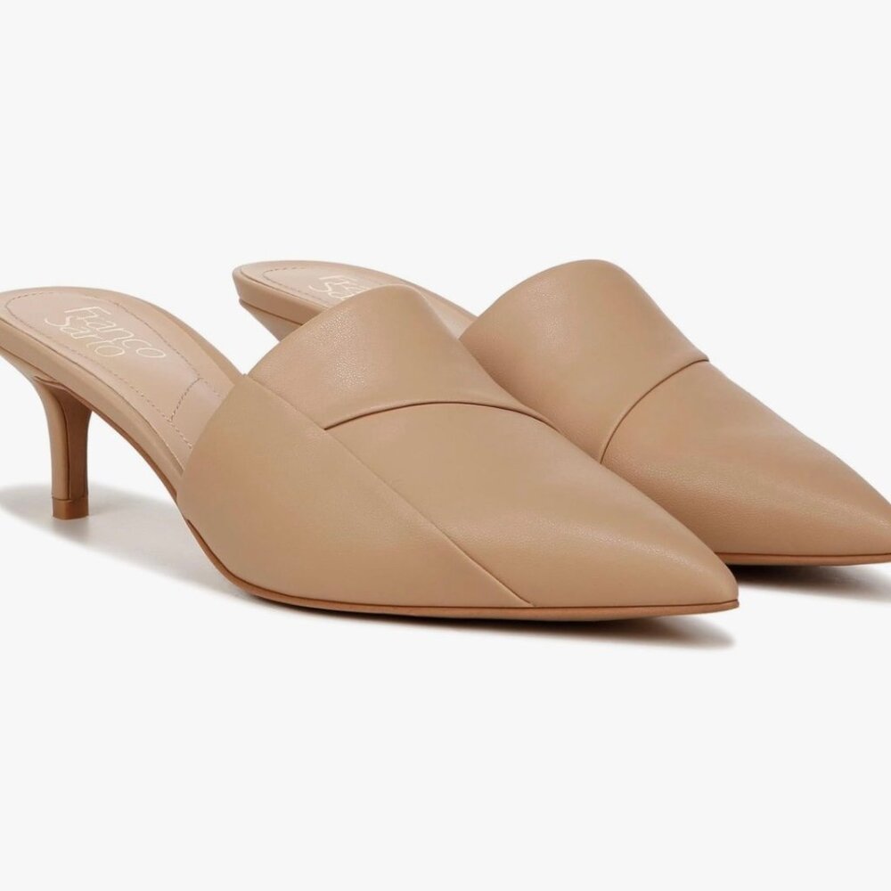 Franco Sarto Women's Krystal Heeled Mule Size 7 Beige